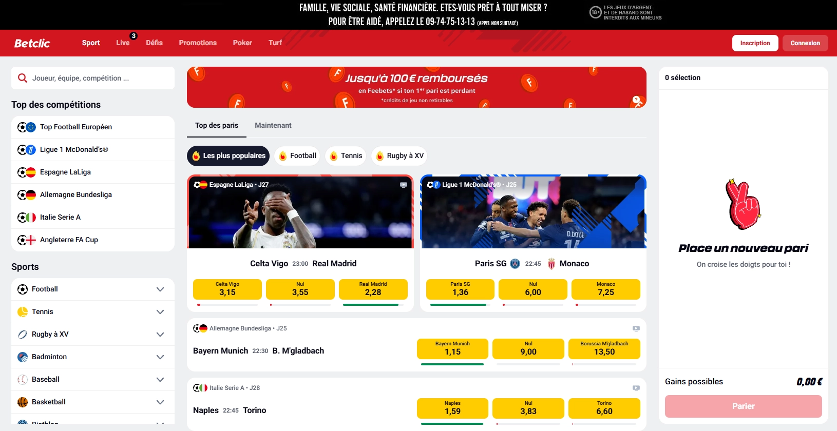 Betclic – Paris sportifs, nombreux marchés sur ce casino français en ligne